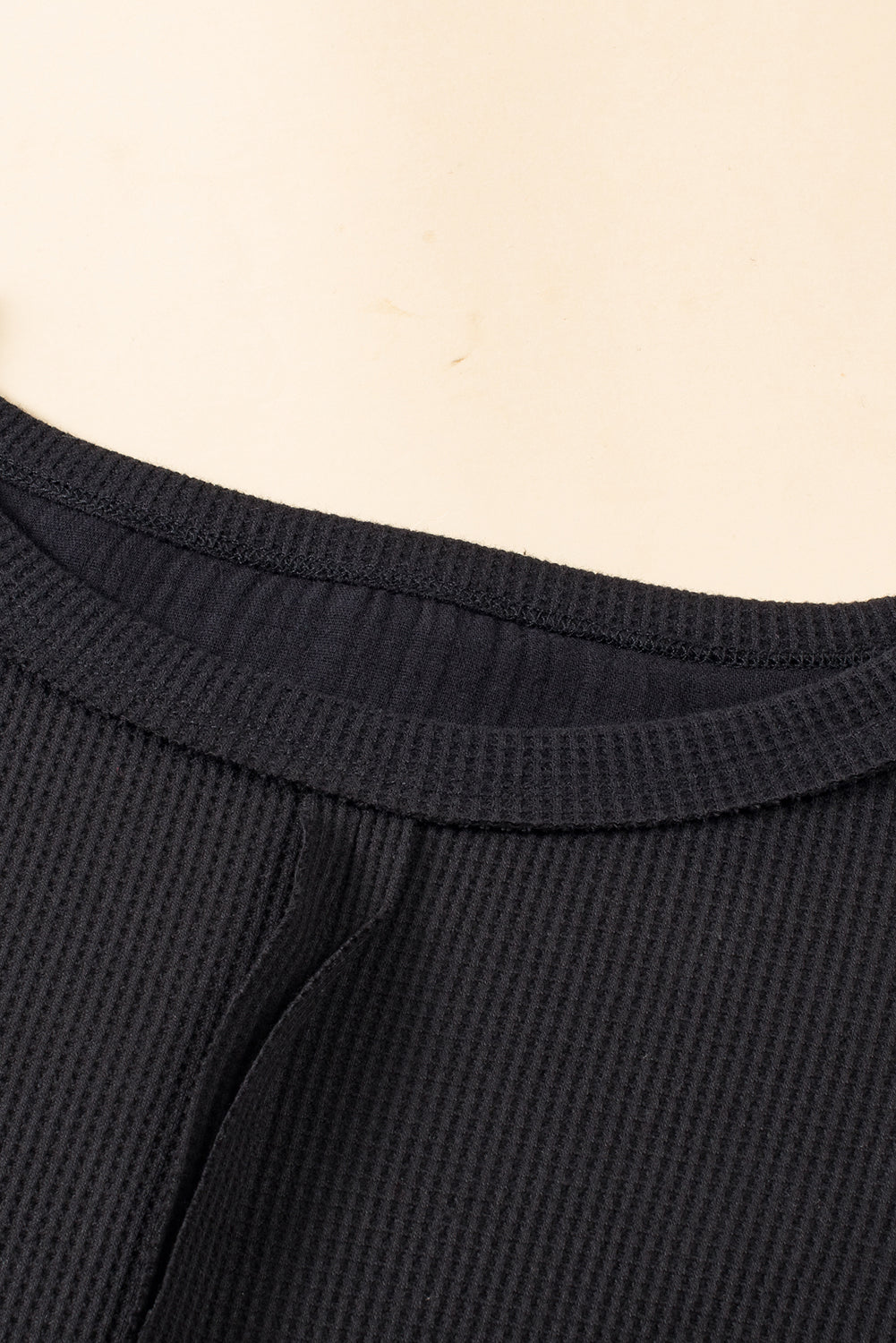 Black Plus Size Exposed Seam Crinkle Patchwork Top