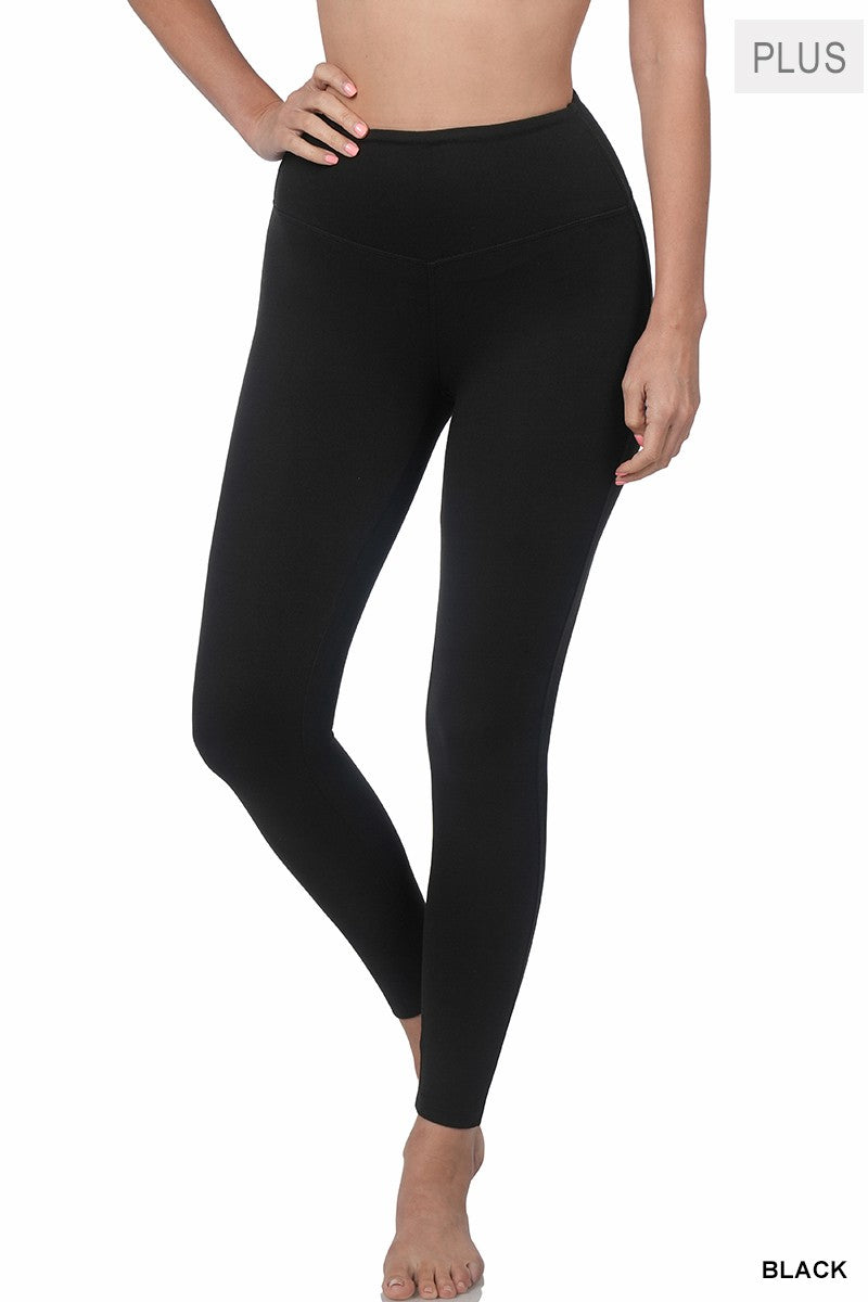 Plus Microfiber Leggings (Black)