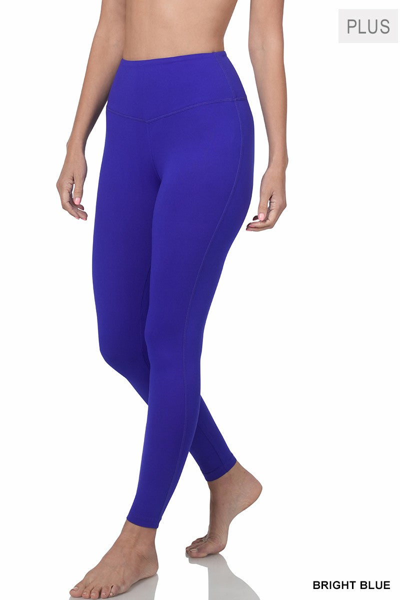 Plus Microfiber Leggings (Bright Blue)