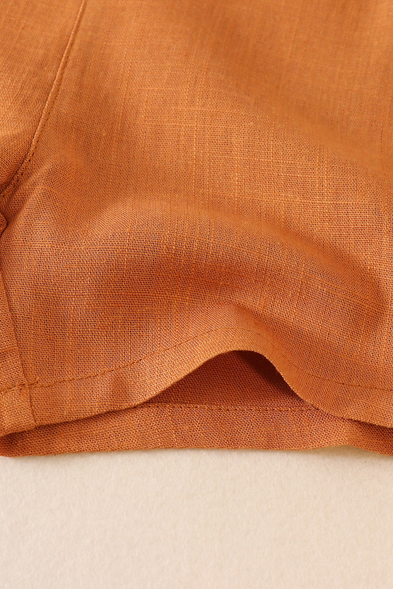 Caramel linen  boy pocket jonjon