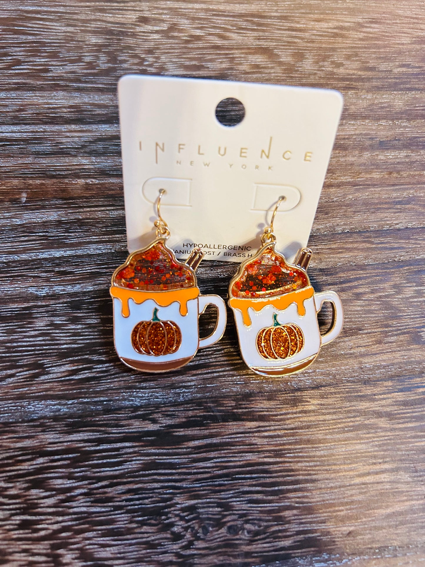 Metal Pumpkin Spice Earrings