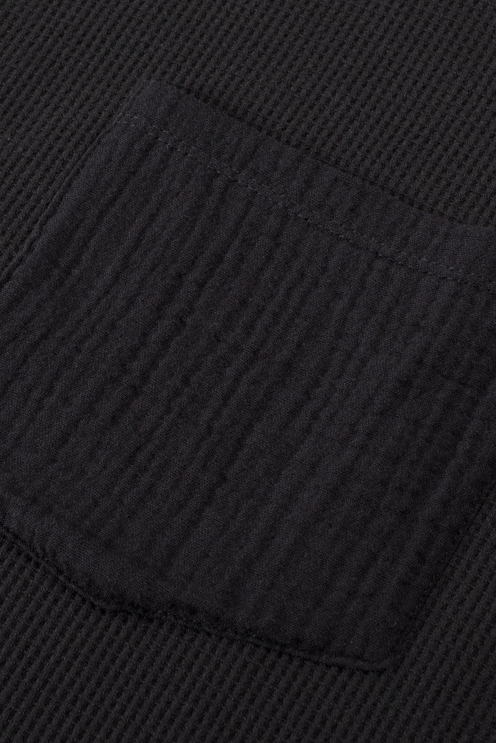 Black Plus Size Exposed Seam Crinkle Patchwork Top