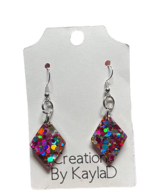 #346 Rainbow Sparkle Diamond Earrings