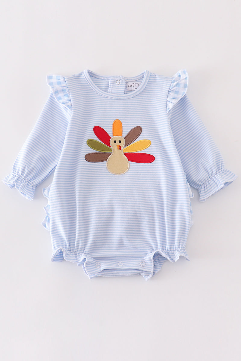 Premium Blue turkey embroidery girl bubble