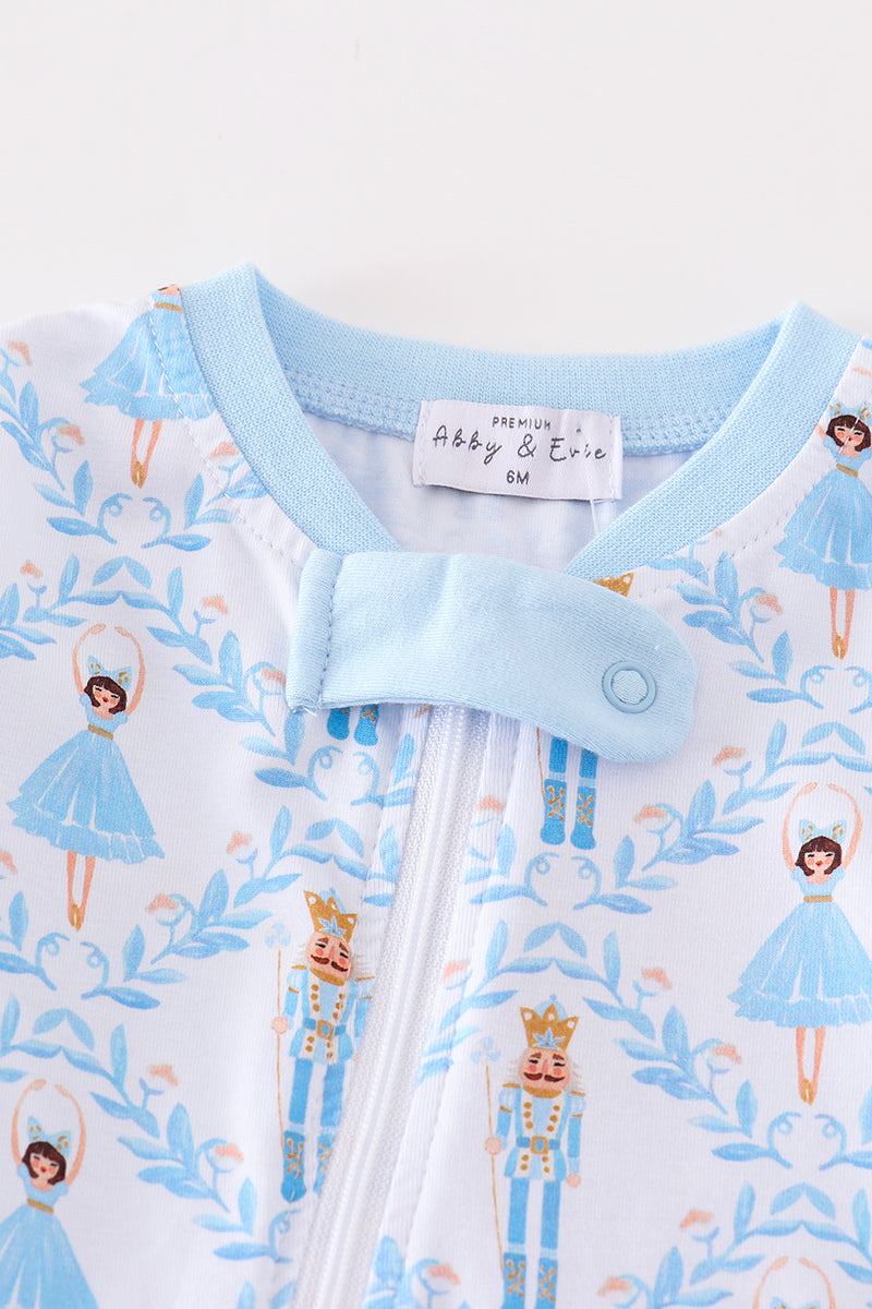 Premium Blue nutcracker print boy romper