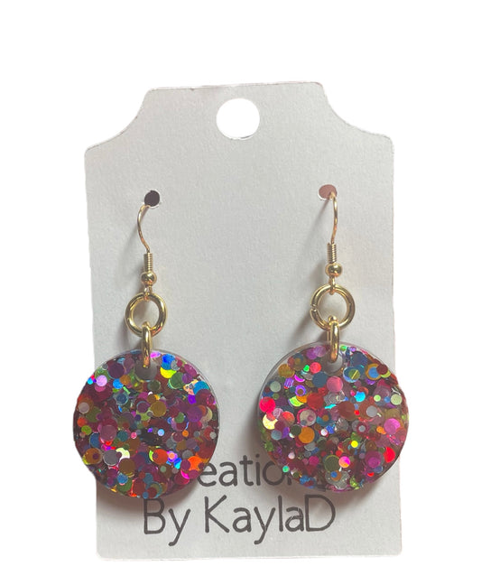 #317 Rainbow Small Cirlcle Earrings