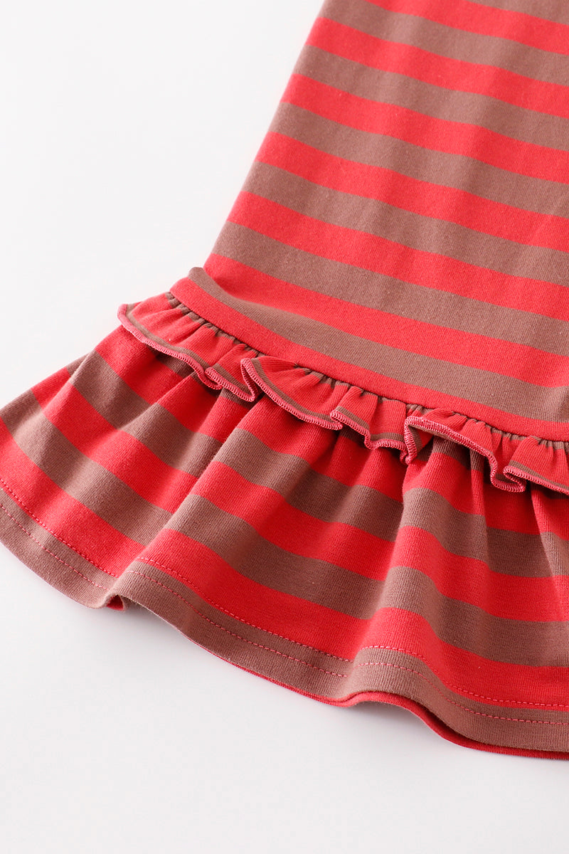 Platinum Red stripe ruffle pants