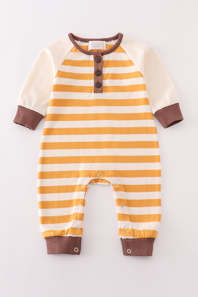 Platinum brown stripe boy romper