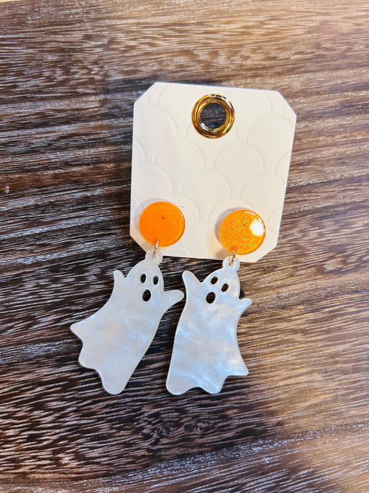 Orange Ghost Earrings