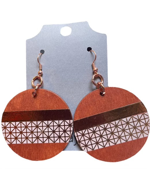 #176 rose gold and gold painted earrings