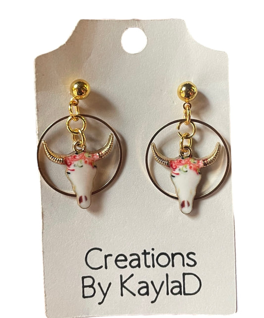 #409 Longhorn earrings 3