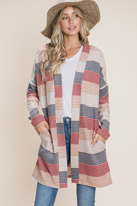 Stripe knit Cardigan