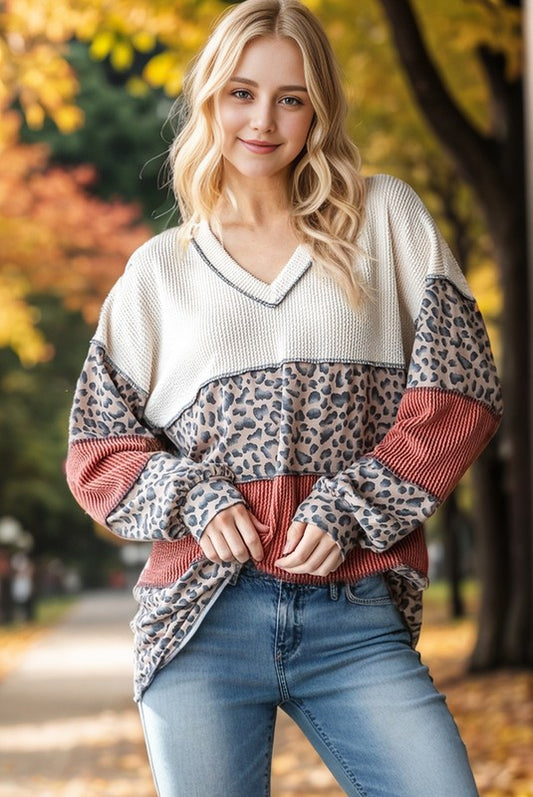 Puff sleeve Animal Top