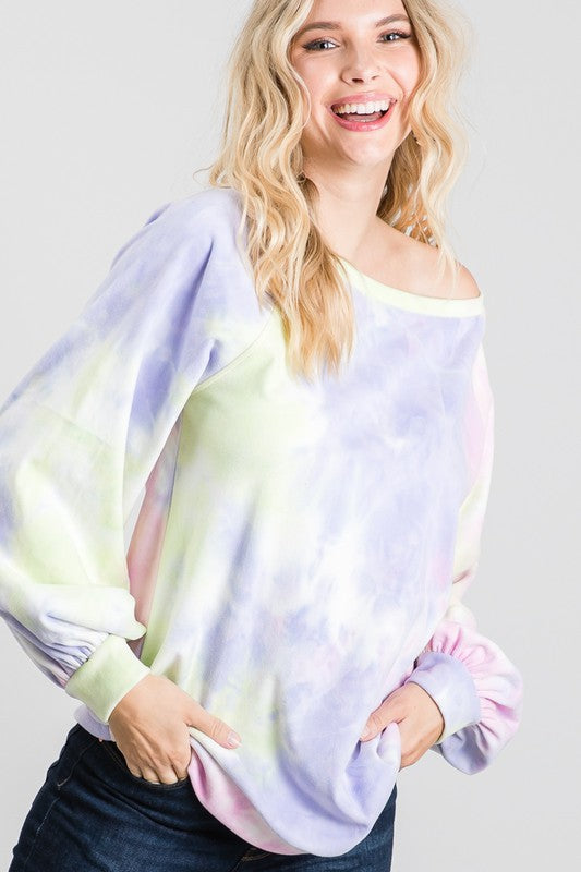 Tie-dye long sleeve top