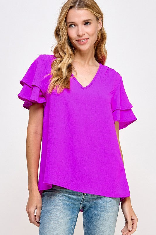 Double layered sleeve top