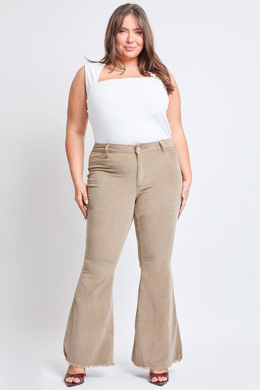 Corduroy flare jeans (taupe)