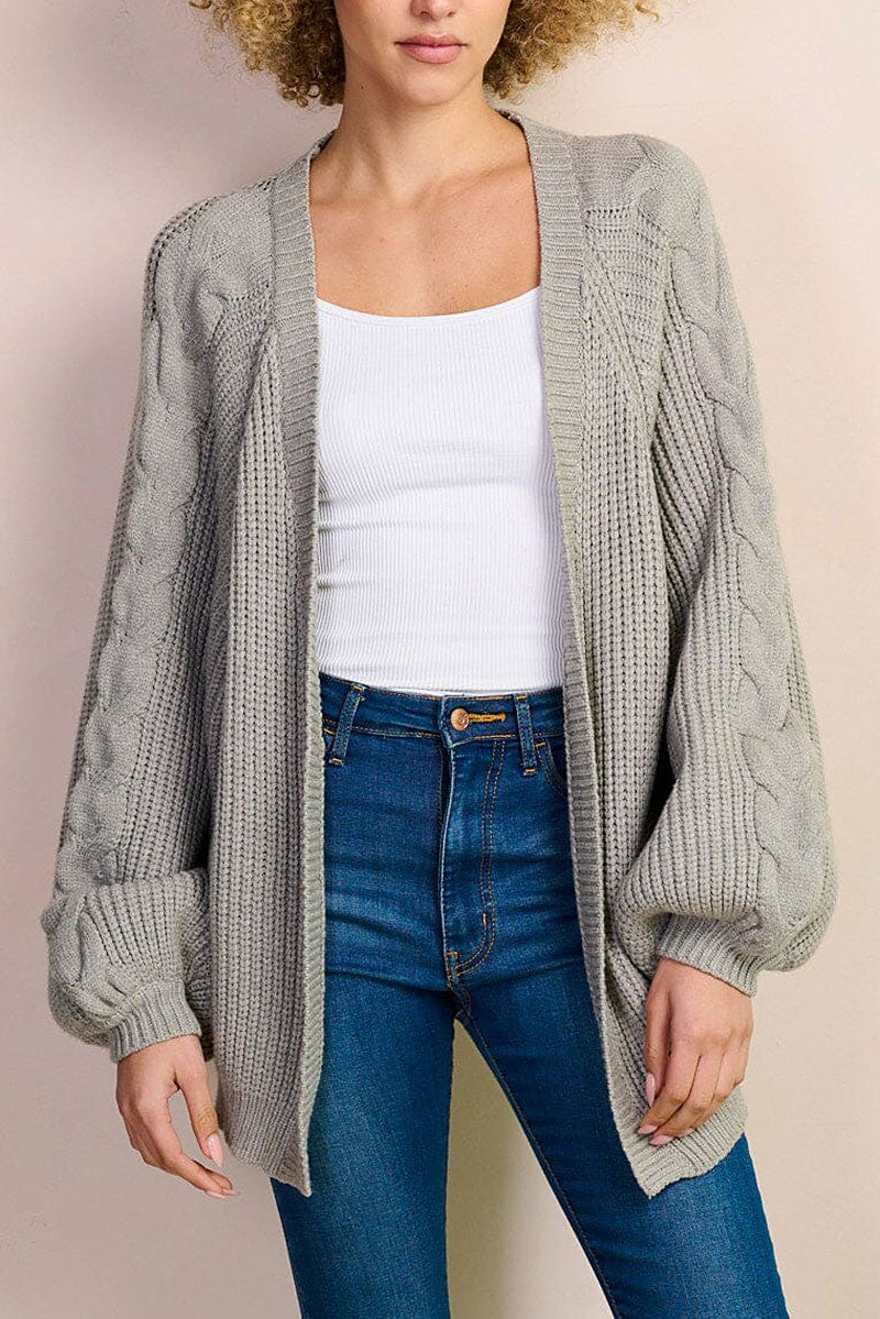 Bubble Sleeve Cardigan Grey