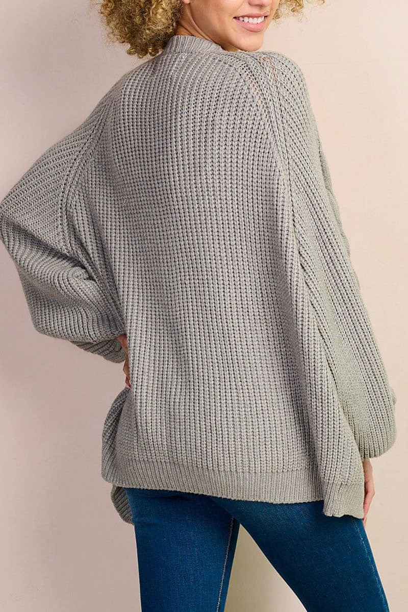 Bubble Sleeve Cardigan Grey