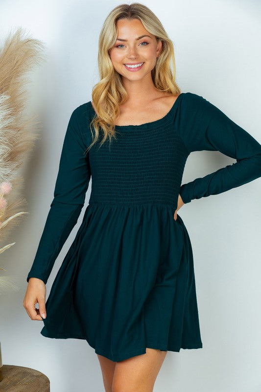 Hunter Green long sleeve dress