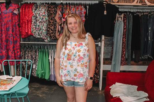 Ruffled Strap Tank Top