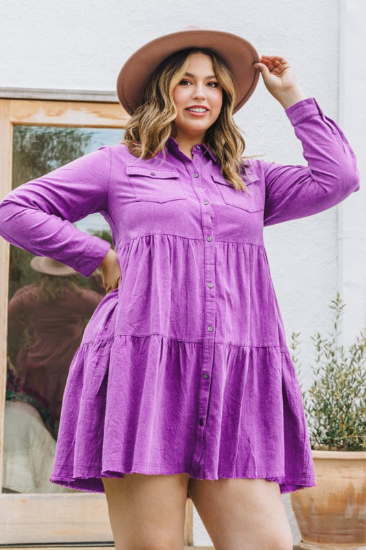 Purple Plus Washed Mini Dress