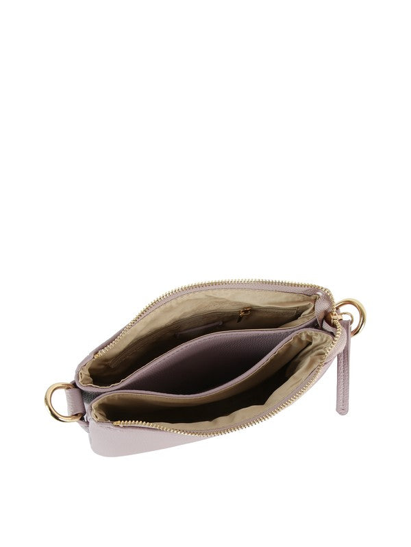 Lavender Double-zip Pebbled Crossbody