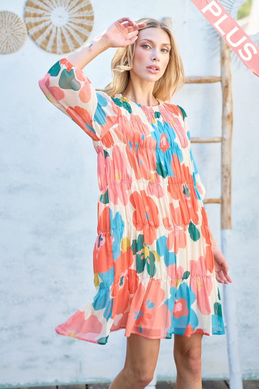 Chiffon floral printed dress