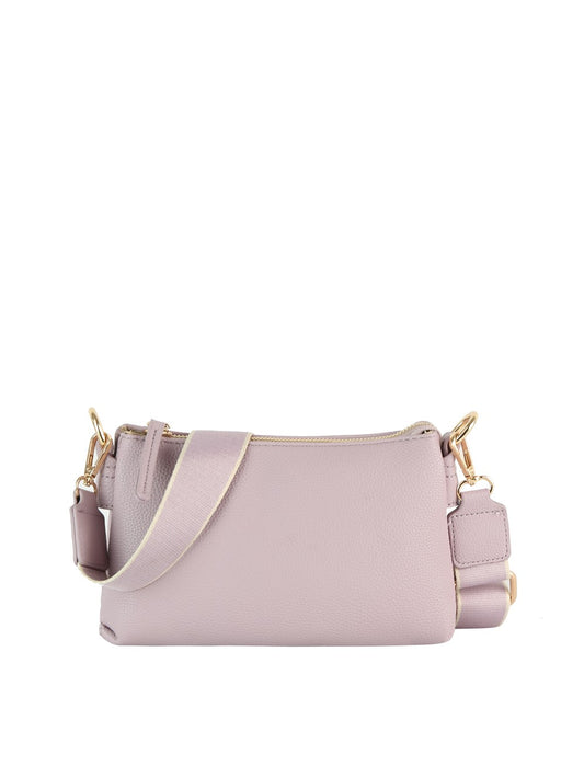 Lavender Double-zip Pebbled Crossbody