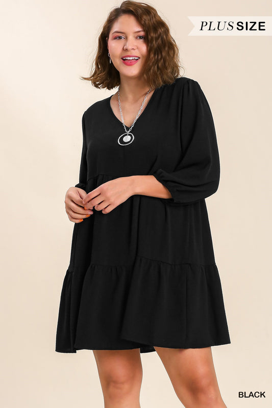 Black V-Neck Dress